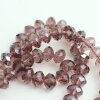 80 Stk 8x6 mm Light Amethyst Rondelle Faceted Beads, Glass Beads