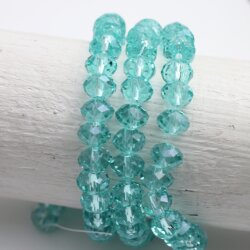 80 Stk 8x6 mm Turquoise Facettierte Kristall Glasperlen...