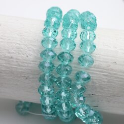 80 Stk 8x6 mm Turquoise Rondelle Faceted Beads, Glass Beads