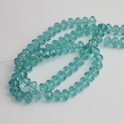 80 Stk 8x6 mm Turquoise Facettierte Kristall Glasperlen Hochwertig