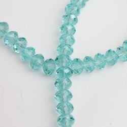 80 Stk 8x6 mm Turquoise Rondelle Faceted Beads, Glass Beads