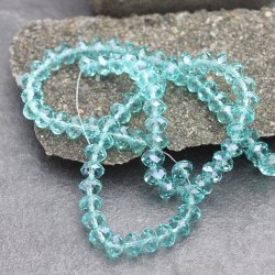 80 Stk 8x6 mm Turquoise Facettierte Kristall Glasperlen Hochwertig