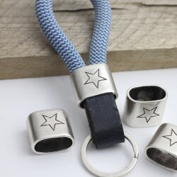 1 Antique Silver End cap with engraving Star Keychain...