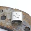 1 Antique Silver End cap with engraving Star Keychain Findings