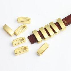 10 Matte Gold Slider Beads Slide Bead Spacers