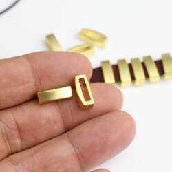 10 Matte Gold Slider Beads Slide Bead Spacers