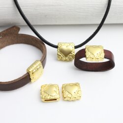 1 Matte Gold Heart Slide Beads, Bracelet, Ring, Necklace...