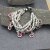 Silver Wrap Bracelet Red Crystals Charms Bracelet, Multi Layer Charm Bracelet
