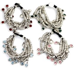 Silver Wrap Bracelet Rose Crystals Charms Bracelet, Multi...