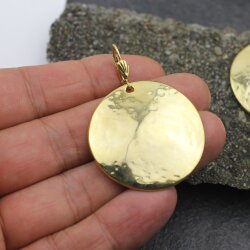 Gold Disc earrings - round dangle earring - Large disc earrings