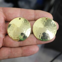 1 Gold Round Disc Charms Pendant