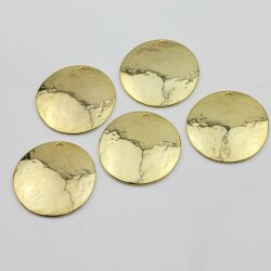 1 Gold Round Disc Charms Pendant