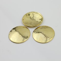 1 Gold Round Disc Charms Pendant