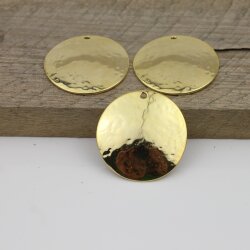 1 Gold Round Disc Charms Pendant