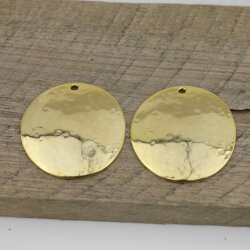 1 Gold Round Disc Charms Pendant