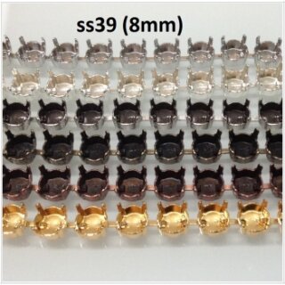 1 m empty bracelet Cupchain for 8 mm Chatons or Rivoli...