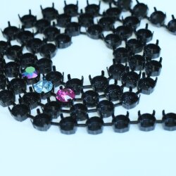 1 m empty bracelet Cupchain for 8 mm Chatons or Rivoli Crystals