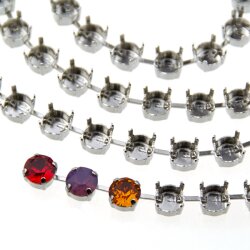 1 m empty bracelet Cupchain for 8 mm Chatons or Rivoli...