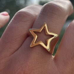 Fallender Stern Ring Gold Stern