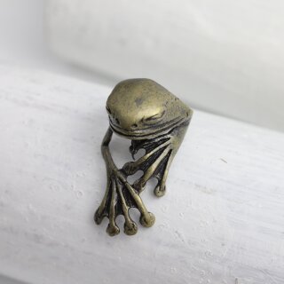 Antique Brass Frog Ring