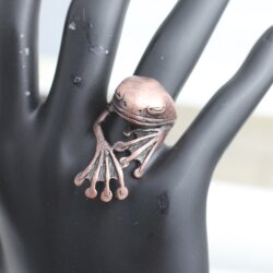 Antique Copper Frog Ring