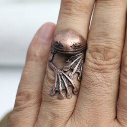 Frosch Ring, altkupfer