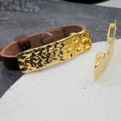 1 Schiebeperle für Armbänder, Armbandverbinder gold