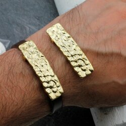 1 Schiebeperle für Armbänder, Armbandverbinder gold