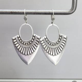 Antique Silver Ethnic Style Drop Earrings