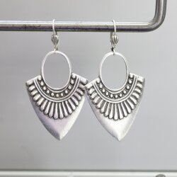 Antique Silver Ethnic Style Drop Earrings