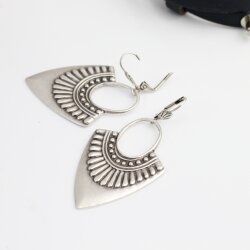 Antique Silver Ethnic Style Drop Earrings