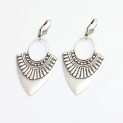 Antique Silver Ethnic Style Drop Earrings