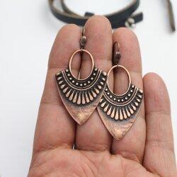 Antique Copper Ethnic Style Drop Earrings