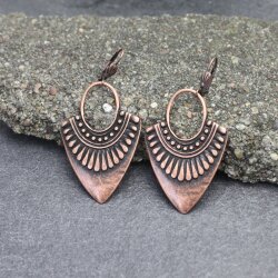 Antique Copper Ethnic Style Drop Earrings