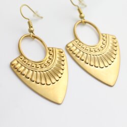 Matte Gold Ethnic Style Drop Earrings