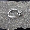 Antique Silver Raccoon ring, Animal Wrap Ring