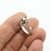 Antique Silver Raccoon ring, Animal Wrap Ring