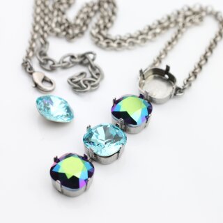 necklace setting for 12 mm Cushion Square Swarovski Crystals