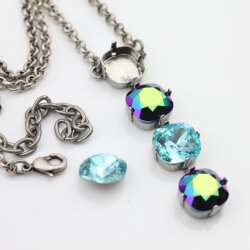 necklace setting for 12 mm Cushion Square Swarovski Crystals