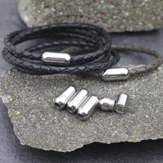 1 Stainless Steel Magnetic Clasp for 4 mm Leather and cord, Bracelet and Necklace Clasp