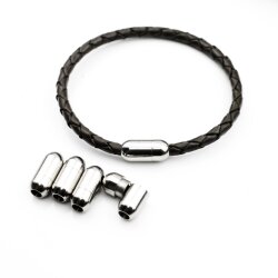 1 Edelstahl Magnetverschluss für 4 mm Bände, Schmuckverschluss, DIY Armband, Kette