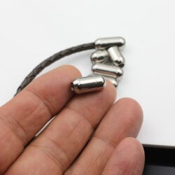 1 Edelstahl Magnetverschluss für 4 mm Bände, Schmuckverschluss, DIY Armband, Kette