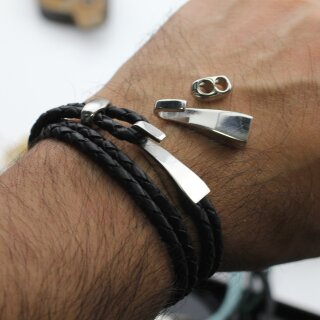 1 Edelstahl Verschlu Lederband Armband Verschluss fr 8x4 mm Lederarmband