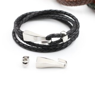 1 Edelstahl Verschlu Lederband Armband Verschluss fr 8x4 mm Lederarmband