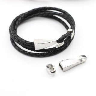 1 Edelstahl Verschlu Lederband Armband Verschluss fr 8x4 mm Lederarmband