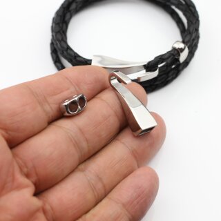 1 Edelstahl Verschlu Lederband Armband Verschluss fr 8x4 mm Lederarmband