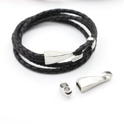 1 Stainless Steel Bracelet Clasps 8x4mm Leather Cord Clasps