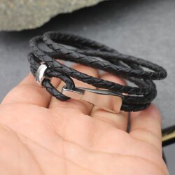 1 Edelstahl Verschluß Lederband Armband Verschluss für 8x4 mm Lederarmband