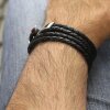 1 Edelstahl Verschluß Lederband Armband Verschluss für 8x4 mm Lederarmband