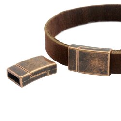 1 Antique Copper Magnetic Bracelet Clasp 21x12.5 mm Ø 10x3 mm